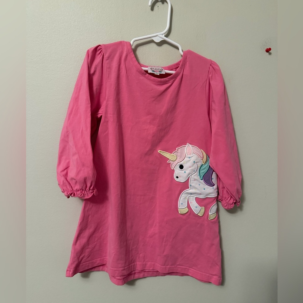 The Smocking Place Pink Unicorn Dress